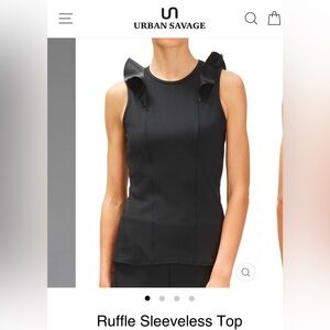 Urban Savage Ruffle Black Sleeveless Top size Large